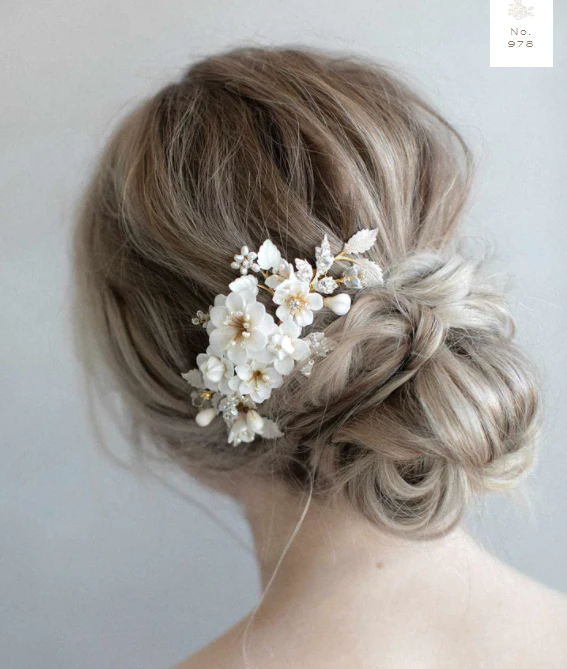 Creamy Floral Petite Garden Comb | Twigs and Honey - Image 3